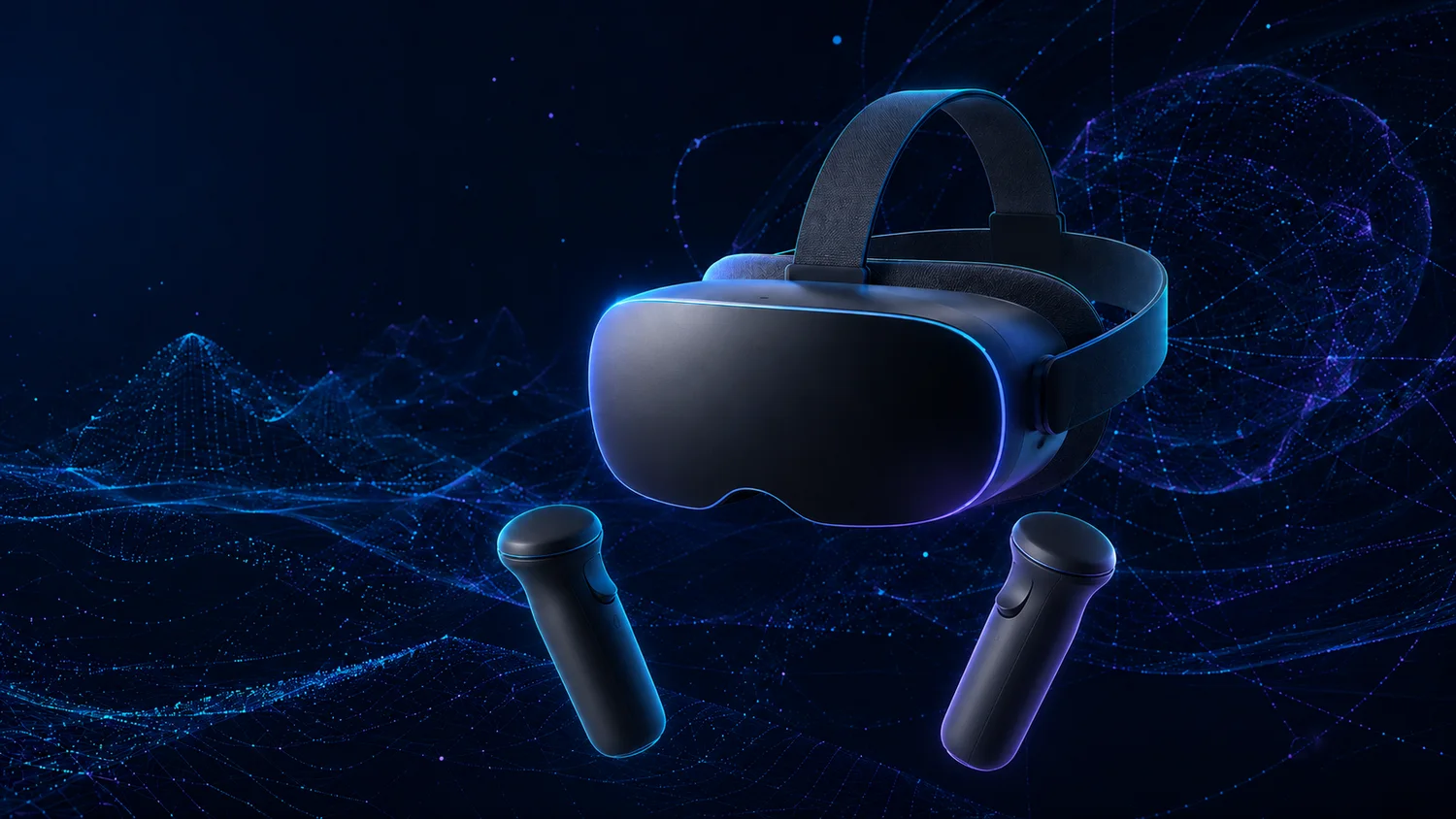 特定製品を示さない一般化されたVRデバイスのコンセプトイメージ